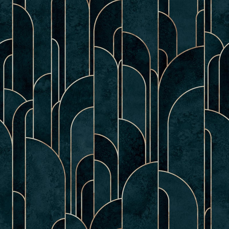 Art deco style geometric forms seamless pattern background